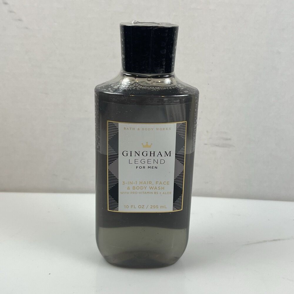 BATH & BODY WORKS GINGHAM LEGEND MEN'S COLLECTION 3 IN 1 HAIR, FACE BODY WASH